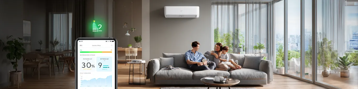 Système de climatisation réversible permettant 30% d'économies sur les factures d'énergie en toutes saisons