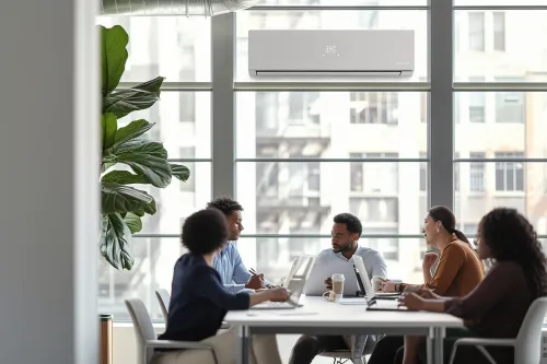 Climatiseur réversible à haute efficacité énergétique permettant des économies substantielles en chauffage et refroidissement