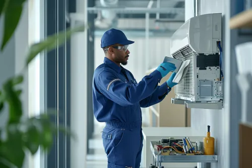 Technicien effectuant une maintenance préventive sur un appareil électronique pour garantir sa longévité et performances optimales