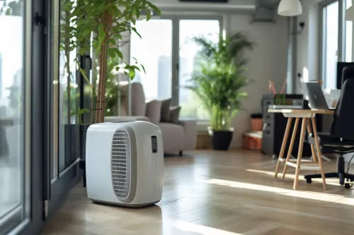 Climatiseur mobile compact et silencieux, facile à déplacer d'une pièce à l'autre sans installation fixe